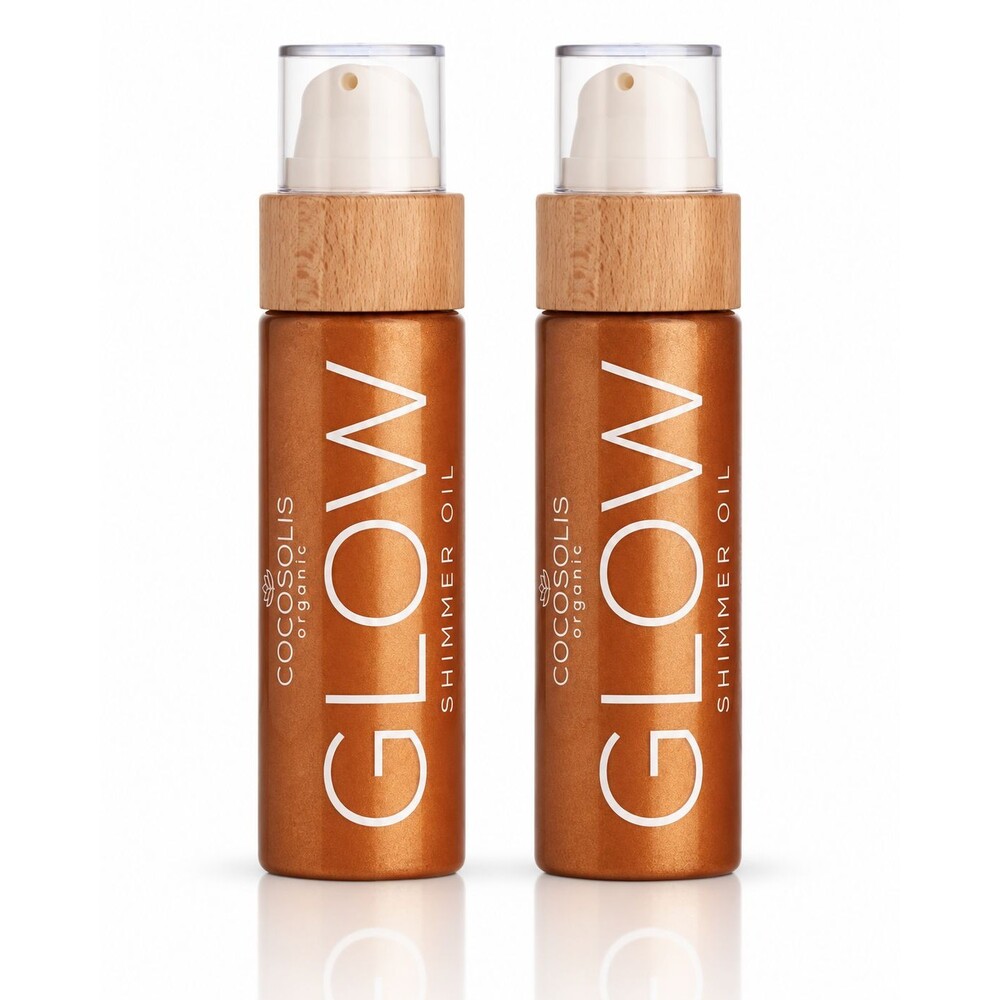 Cocosolis GLOW Shimmer Oil 2 Pack Organic Body Oil New in Box
